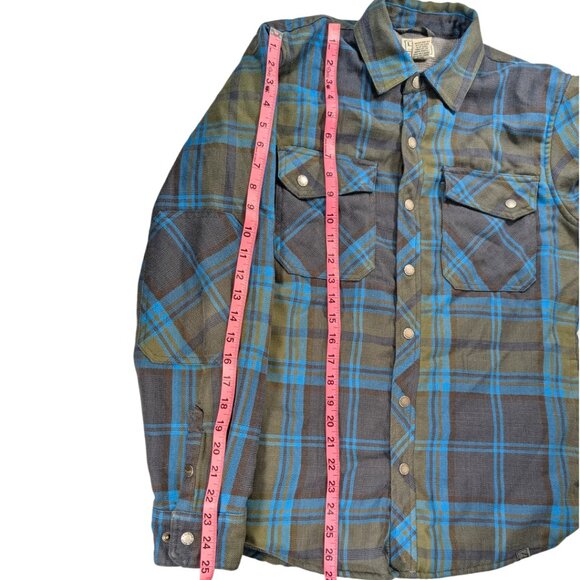 L.L.Bean Men's Small Brown Blue Plaid Lined Katahdin Performance Flannel Shirt - Picture 10 of 11